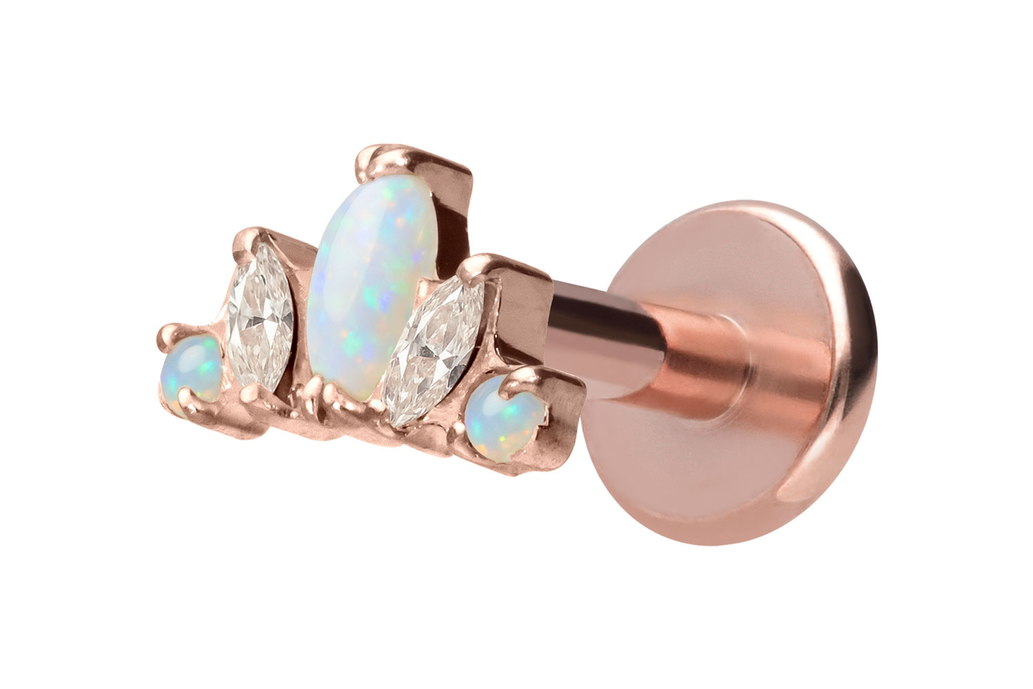 Titan Labret Piercing mit Innengewinde LOTUSBLÜTE